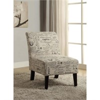 Paris Script Armless Accent Chair