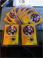 (10x) 2000 Rookie Gold Tom Brady Football CARD LOT