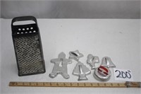 Vintage Cheese Grater & Cookie Cutters