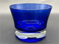 Cobalt Blue w/ Clear Foot Bowl / Candleholder