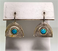 Sterling Signed Opal Earrings 5 Grams