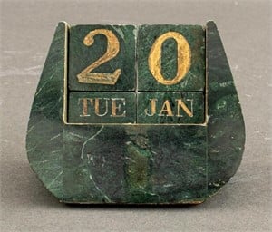 Green Marble Tabletop Perpetual Calendar