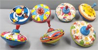 Tin Litho Toy Spinning Tops incl Ohio Art