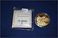 American Mint 24K Gold Clad Sitting Bull Commemora