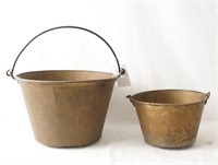 Antique brass buckets - 2