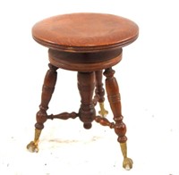 Antique Piano Stool with claw feet