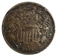 1865 United States 2-Cent Piece Fine Details