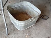 square galvanized washtub