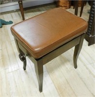 Adjustable Upholstered Seat Piano Stool.