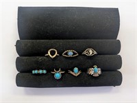 Collection of Turquoise Fashion Rings