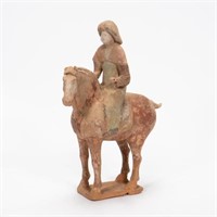 CHINESE TANG DYNASTY HORSE & RIDER, CARLOS MUSEUM