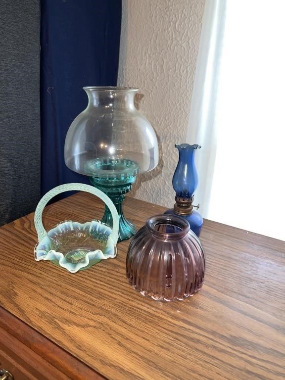 Fenton basket, Kerosene lamp, hurricane candle