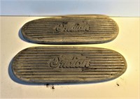 Two Alloy Footboards with Indian Script