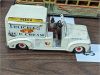 Vintage Tin Litho Ice Cream Friction Truck