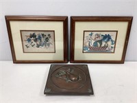 Two Framed Prints, Ceramic Wall Tile