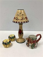 F&F Candle Holders and Mug, Lenox Lamp