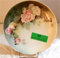 RS German Rose plate with green tint 8.5"