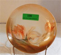 RS German peach flower plate 8.25"