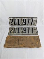 Pair of 1930 Tennessee License Plates