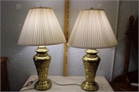 Pair of Brass Table Lamps