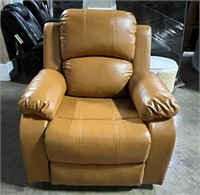 FM4013 Tan Leather Manual Recliner Chair