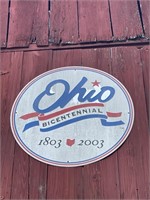 Large Ohio bicentennial metal sign