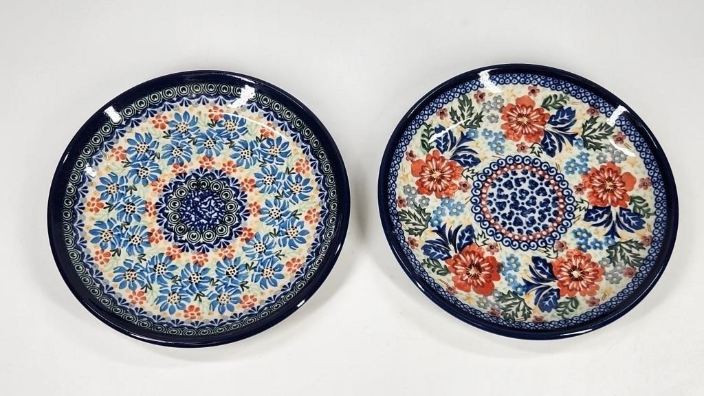 PAIR OF POLISH POTTERY SANDWICH PLATES