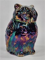 FENTON IRIDESCENT AMETHYST GLASS OWL