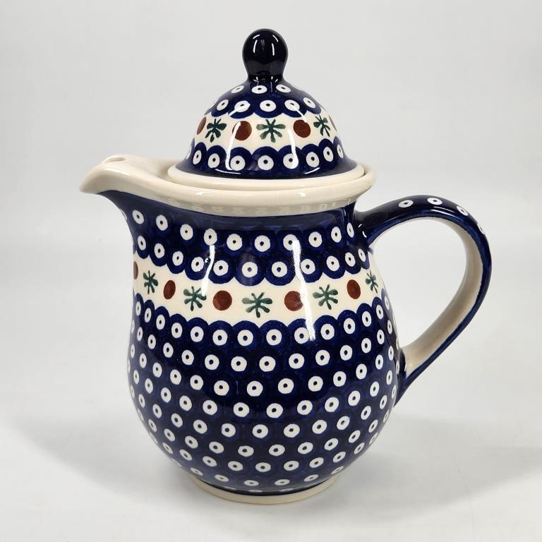 POLISH POTTERY TEA POT WITH LID