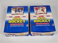 2) 1990 SCORE NHL HOCKEY FULL WAX BOX