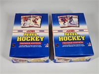 2) 1990 SCORE NHL HOCKEY FULL WAX BOXES