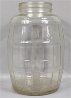 Vintage Glass Barrel Pickle Jar