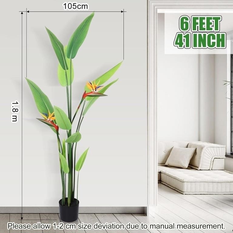 1Pack Artificial Bird of Paradise Plant Fake Tropi