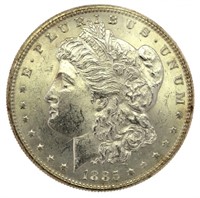 1885 Philadelphia GEM BU Morgan Silver Dollar