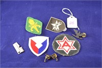 Vintage Collection of Military Patches & Pins