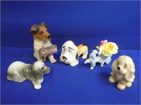 (5) Dog Figurines