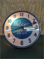 VINTAGE KROGER'S ADVERTISING LIGHT UP WALL CLOCK
