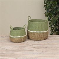Gerson Hand Woven Baskets  Set of 2