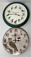 Audubon Bird Song Wall Clock and Owl Themed Wall