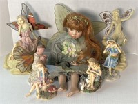 Assorted Fairy Figurines and Porcelain Fairy