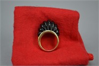 14k Gold Onyx Designer Ladies Ring