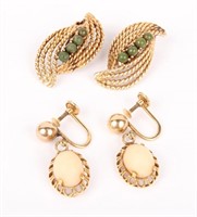 2 PAIRS OF 14K YELLOW GOLD EARRINGS