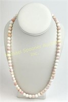 PINK AND WHITE NATURAL CORAL BEAD NECKLACE