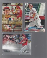 LOT OF 3 MIKE TROUT BASEBALL CARDS W/INSERTS