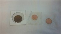 2 UNC & One 1916 One Cent Coin