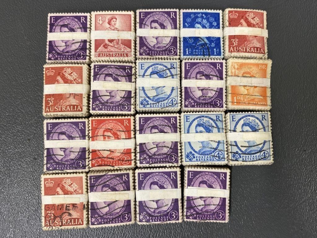 Collection 700+ Vtg Postage Stamps Featuring Que