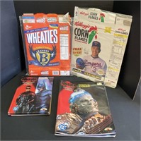 Adv Cornflakes, Wheaties Boxes, Batman Books.