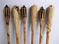 6 Tall Tiki Bamboo Garden Torches 72in