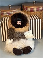 Hand Crafted Native Alaskan Doll w/Fur Parka
