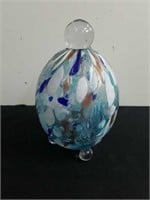 6 inch art glass decor with Stopper and a hole in